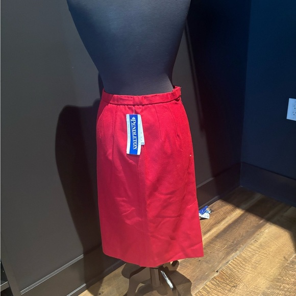 Pendleton Red Midi A-line Skirt with Pleats for Casual Work - Picture 2 of 7